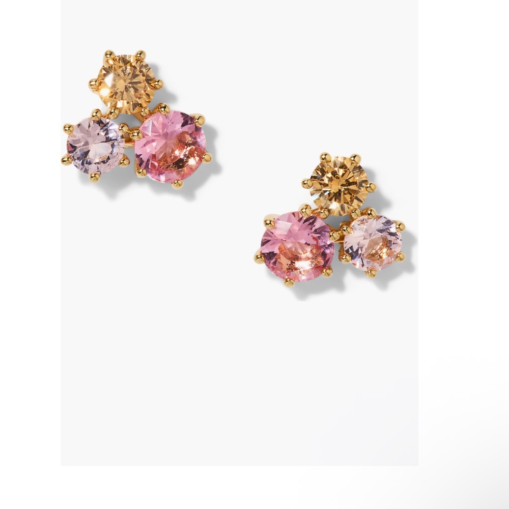 Nadri Pink and Gold Trio Earrings